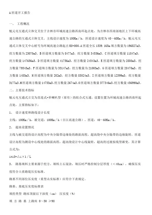 A匝道开工资料