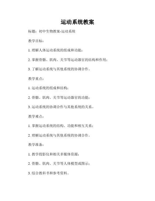 运动系统教案