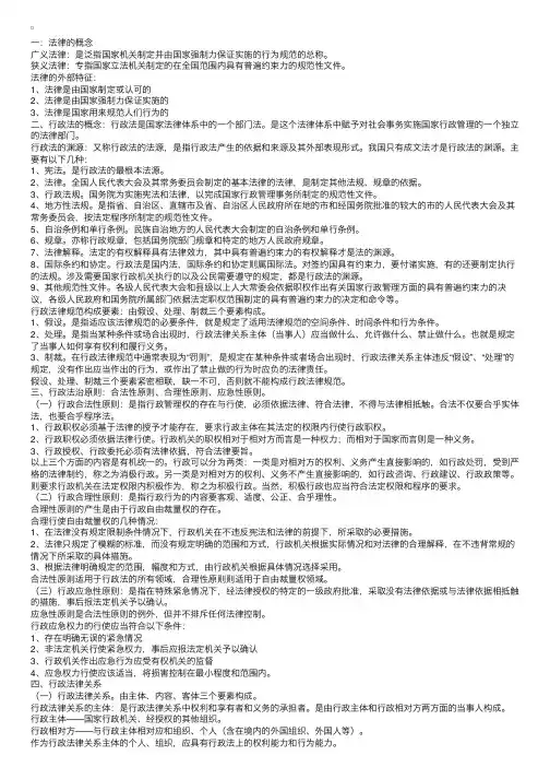 城市规划管理与法规第二章行政法学有关知识