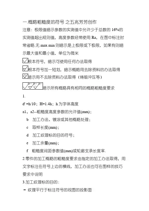 表面粗糙度及表面粗糙度的标注方法