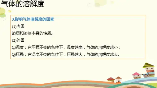 【知识解析】气体的溶解度-完整版课件