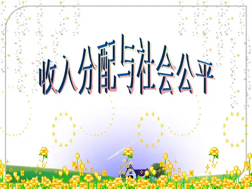 高中政治必修一：收入分配与社会公平