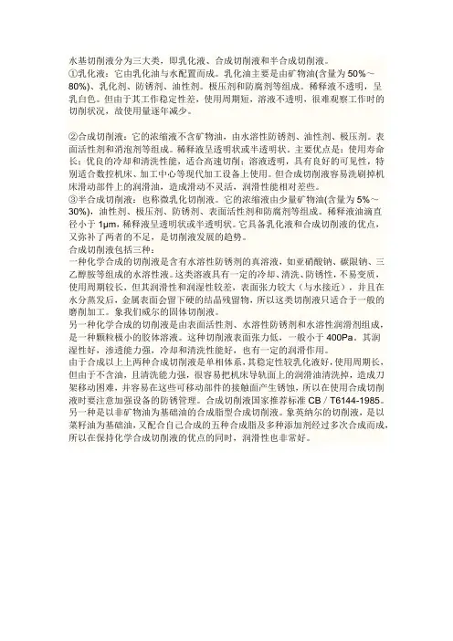 水基切削液