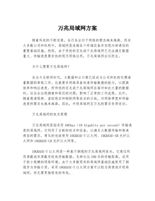 万兆局域网方案