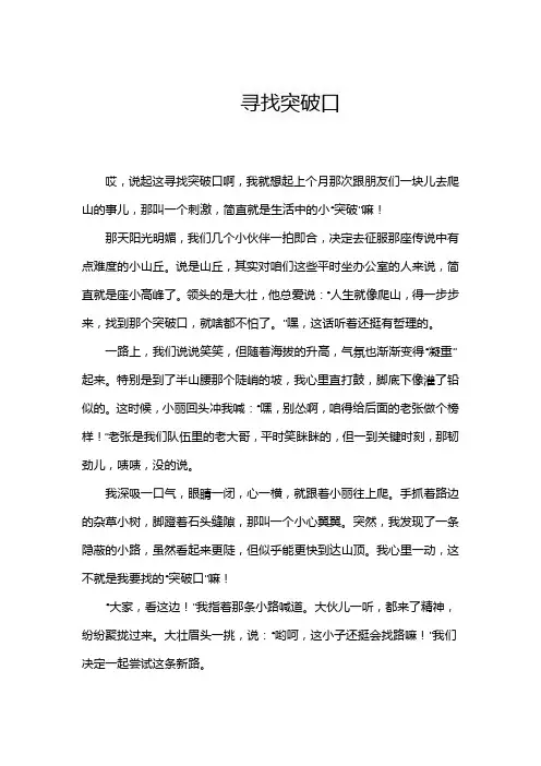 寻找突破口小作文