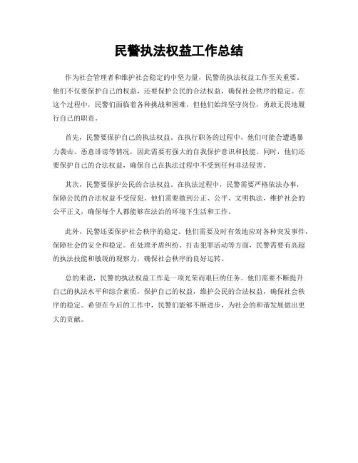 民警执法权益工作总结