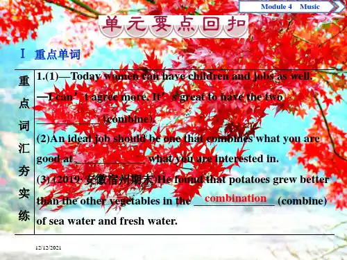 高中英语module4music单元要点回扣课件外研选修6外研高二选修6英语课件