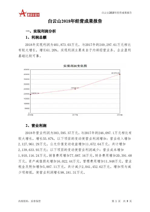 白云山2018年经营成果报告-智泽华