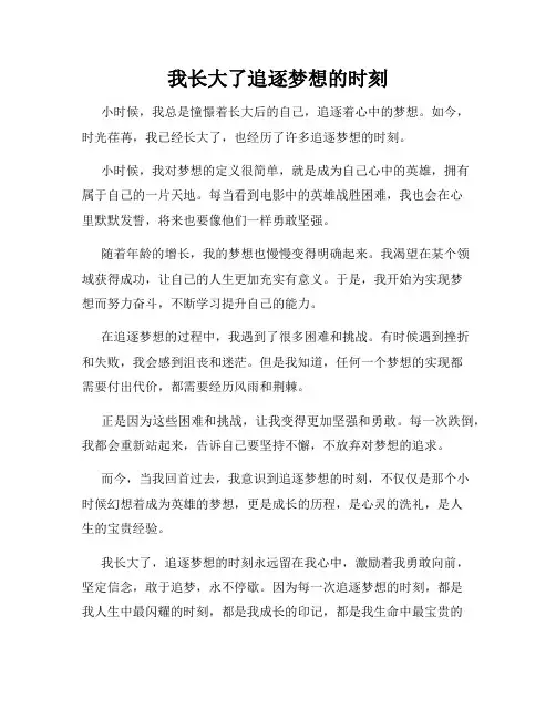 我长大了追逐梦想的时刻