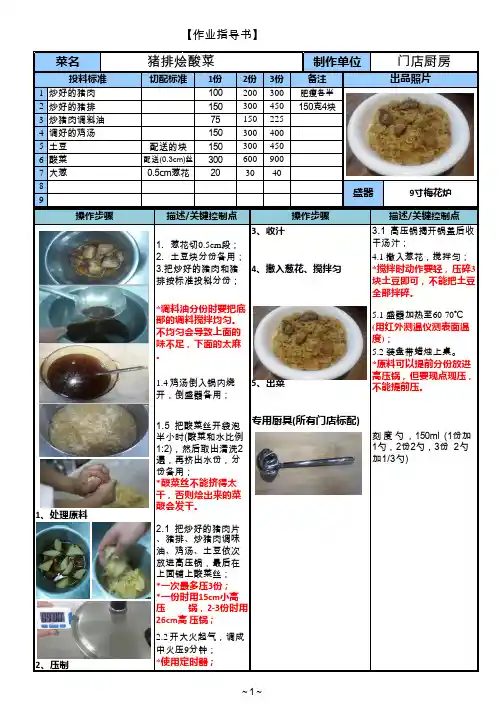 餐饮菜品标准手册