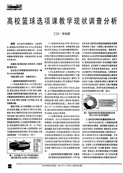 高校篮球选项课教学现状调查分析