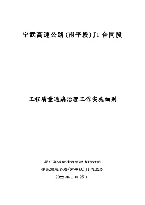 宁武高速公路工程质量通病治理工作实施细则.doc