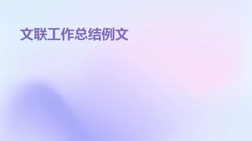 文联工作总结例文PPT
