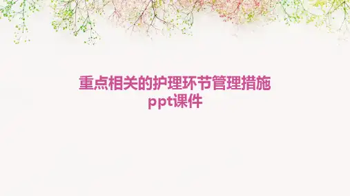 重点相关的护理环节管理措施PPT课件