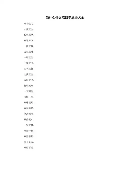 当什么什么双四字成语大全