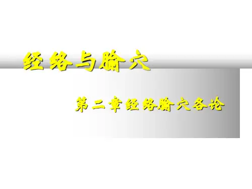 针灸推拿学--足太阴脾经络与腧穴