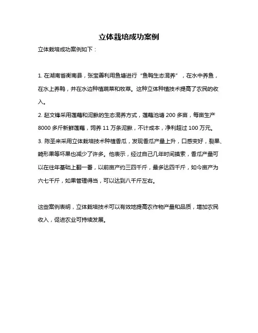 立体栽培成功案例