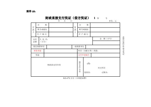 财政直接支付凭证(借方凭证)