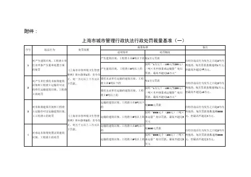 城市管理行政执法行政处罚裁量基准(一)教程文件