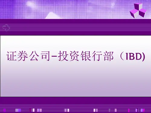 证券公司-投资银行部(IBD)