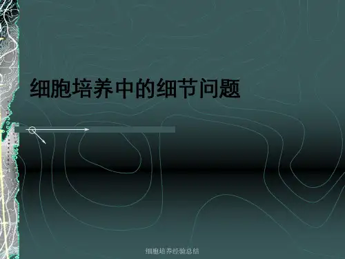 细胞培养经验总结