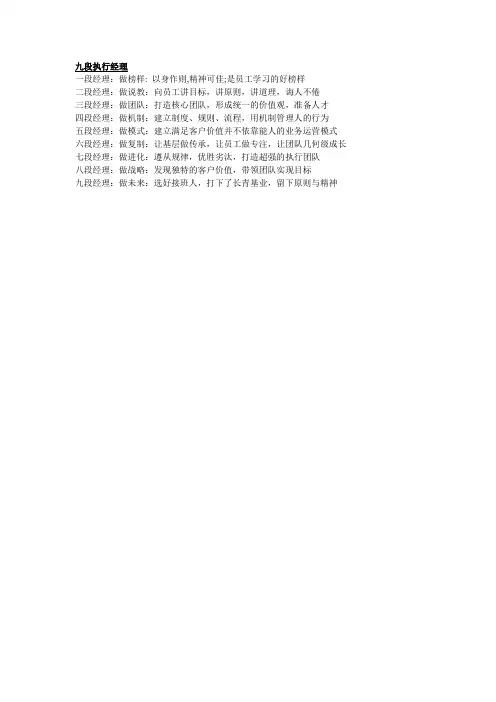 九段执行经理
