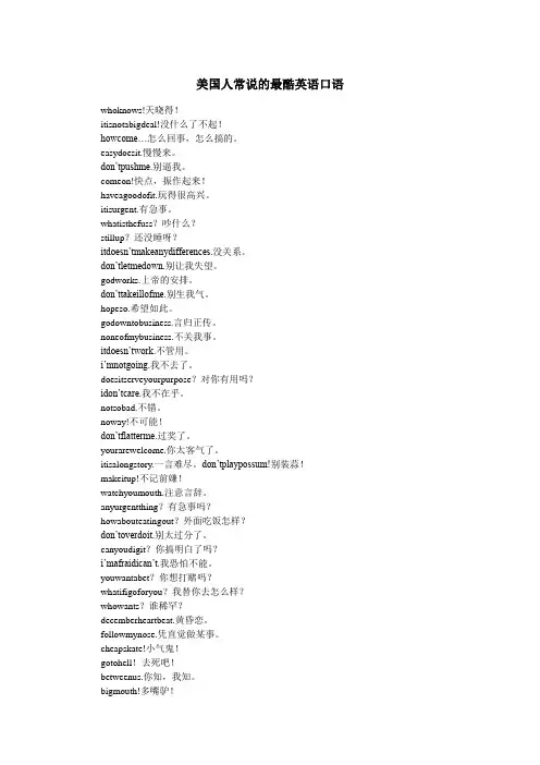 美国人常说的最酷英语口语