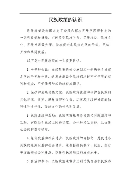 民族政策的认识