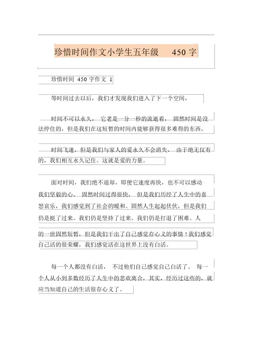 珍惜时间作文小学生五年级450字