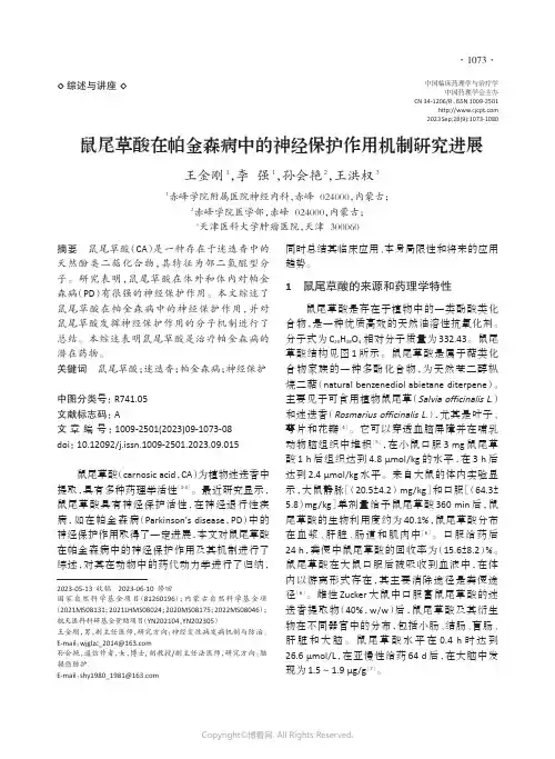 鼠尾草酸在帕金森病中的神经保护作用机制研究进展