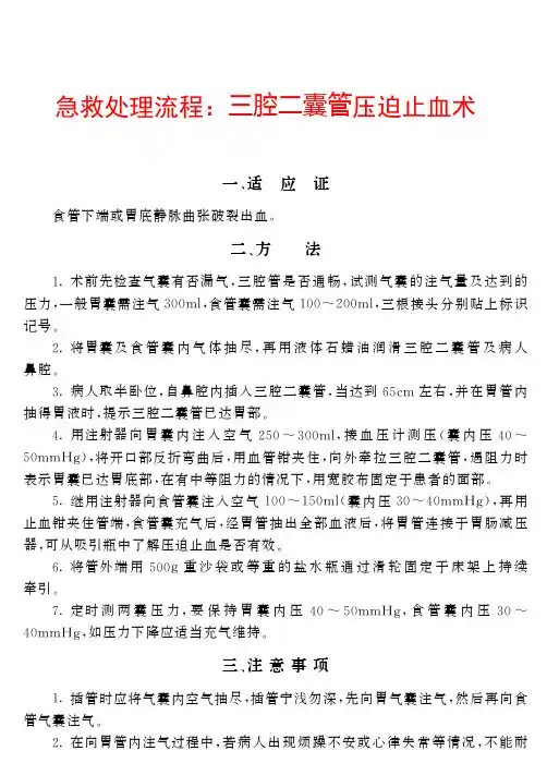 急救精品教程：三腔二囊管压迫止血术