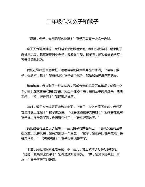 二年级作文兔子和猴子