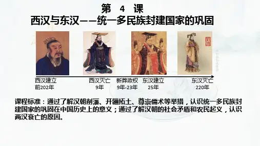 第4课+西汉与东汉——统一多民族封建国家的巩固+课件高中历史统编版(2019)必修中外历史纲要上册