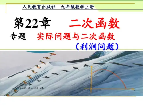 专题实际问题与二次函数利润问题
