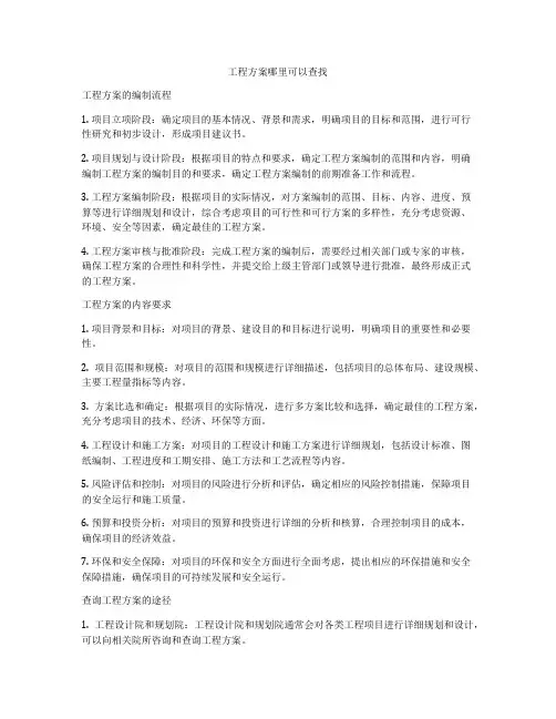 工程方案哪里可以查找