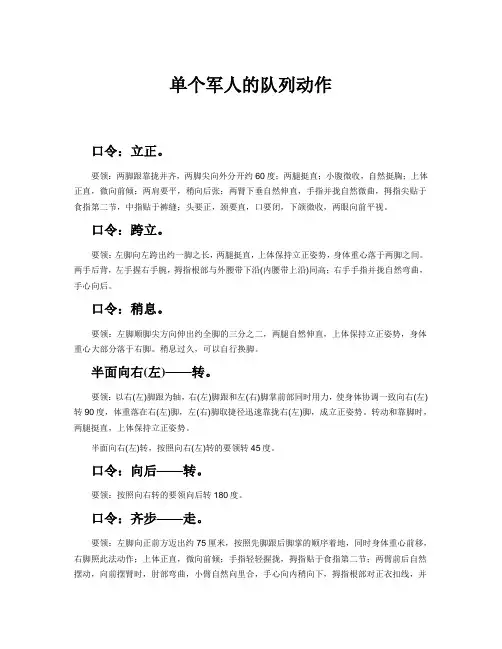 单个军人队列动作