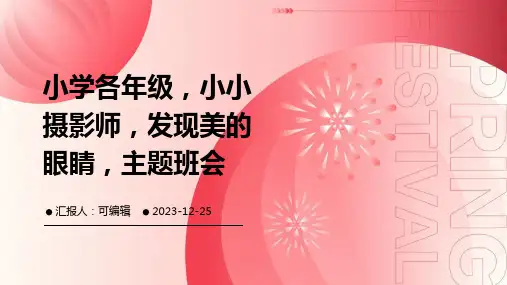 小学各年级, 小小摄影师,发现美的眼睛,主题班会ppt