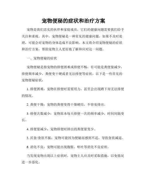 宠物便秘的症状和治疗方案