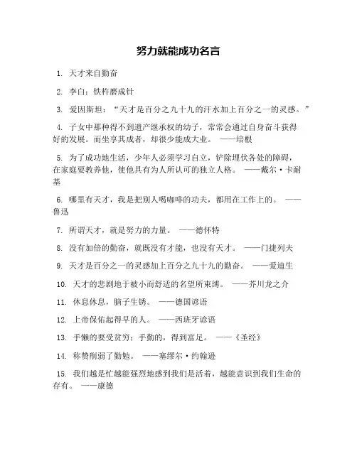 努力就能成功名言
