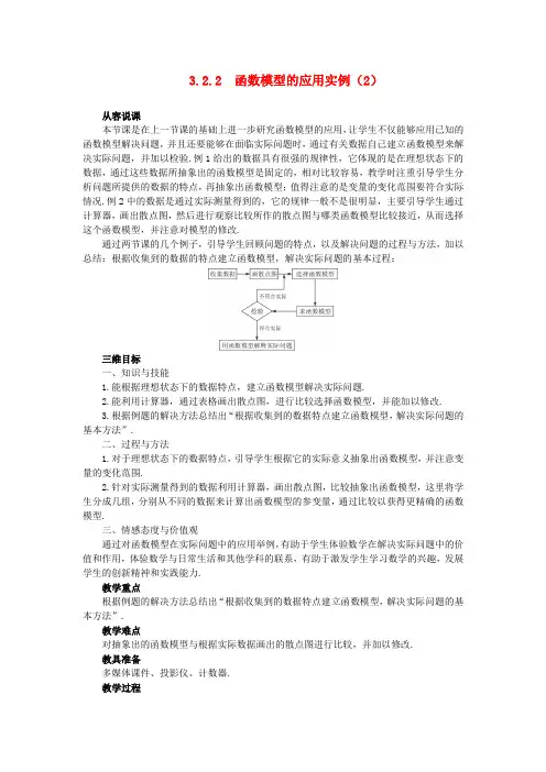 高中数学 《函数模型及其应用-3.2.2函数模型的应用实例》说课稿2 新人教A版必修1