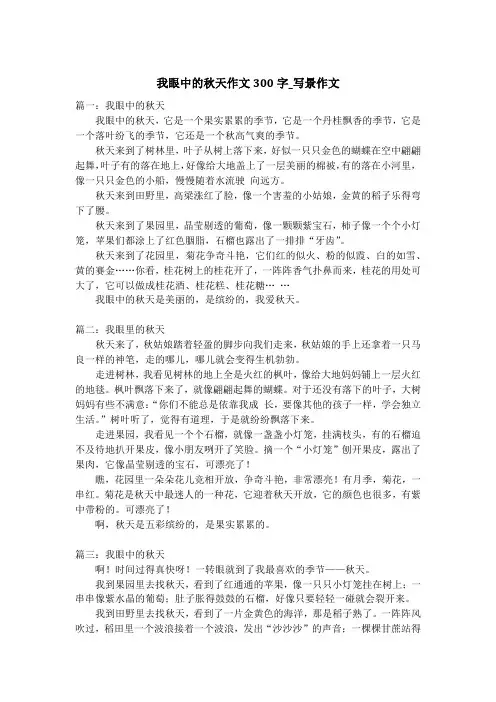 我眼中的秋天作文300字_写景作文