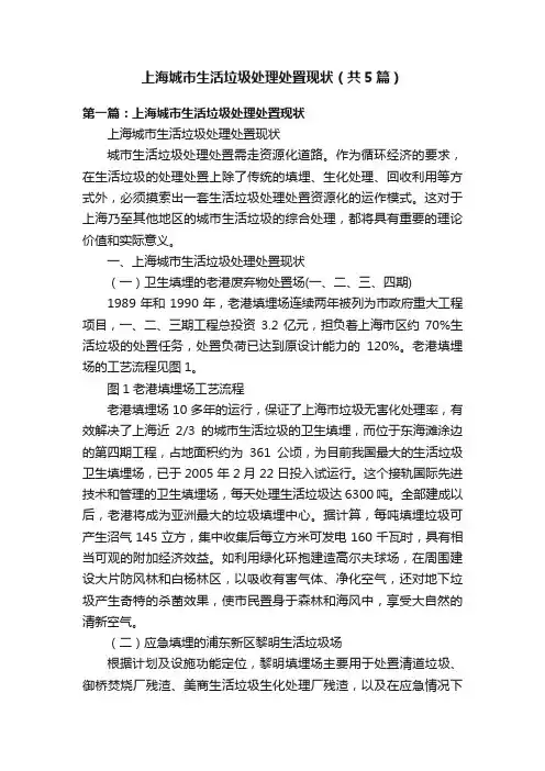上海城市生活垃圾处理处置现状（共5篇）