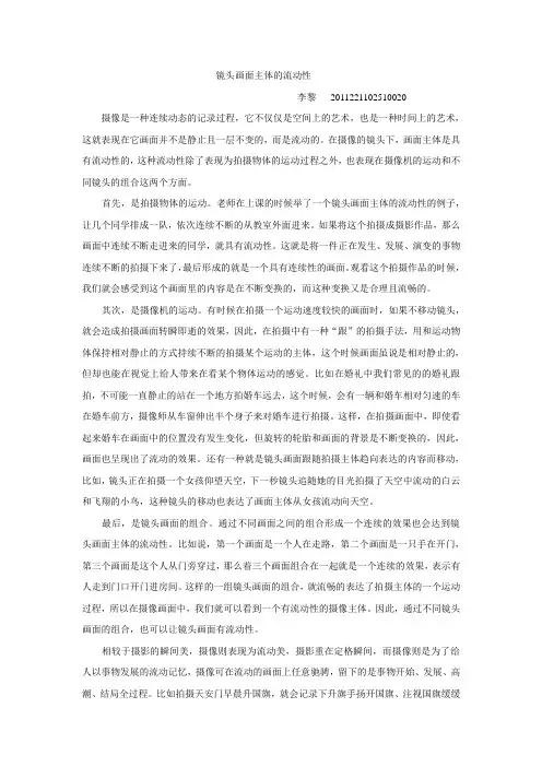 镜头画面的流动性