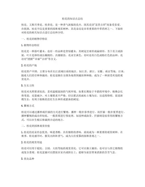 桂花的知识点总结