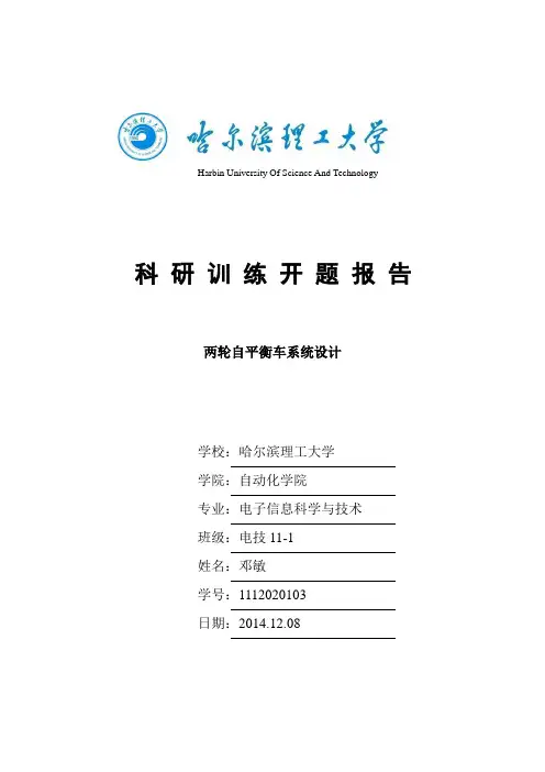 双轮自平衡小车小车开题报告(DOC)
