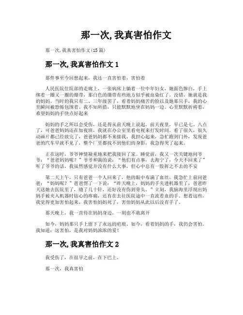 那一次我真害怕作文