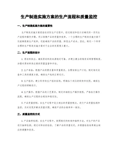 生产制造实施方案的生产流程和质量监控