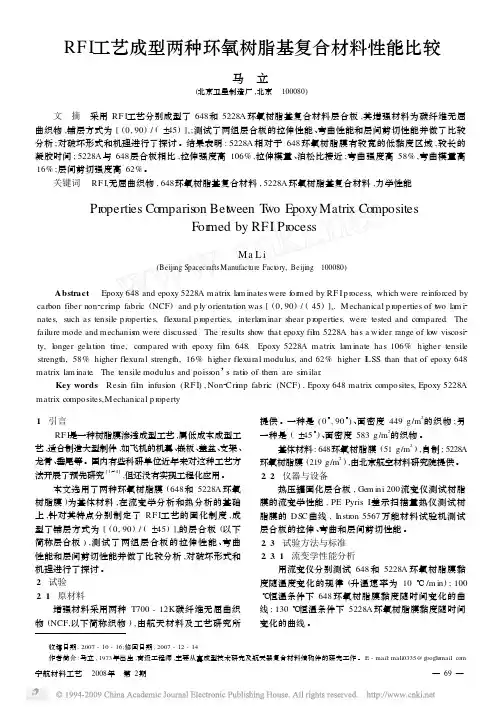 RFI工艺成型两种环氧树脂基复合材料性能比较