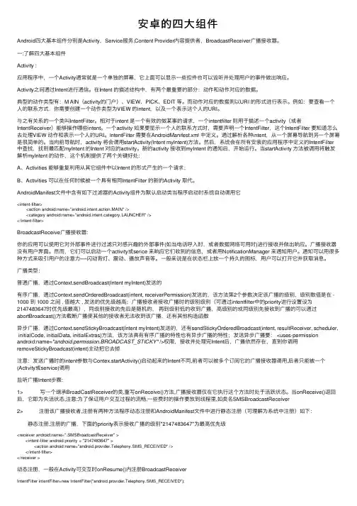 安卓的四大组件