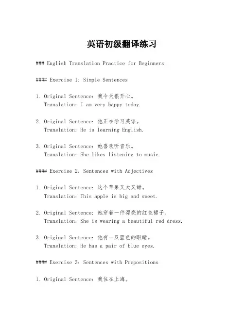 英语初级翻译练习